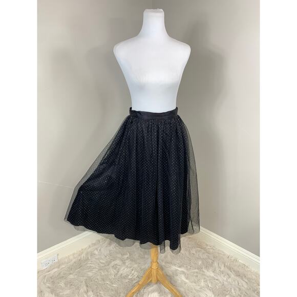 GUNNE SAX Skirt Winter Holiday Sparkle Glitter Dots Mesh Whimsy Goth Prom Indie - Picture 3 of 9